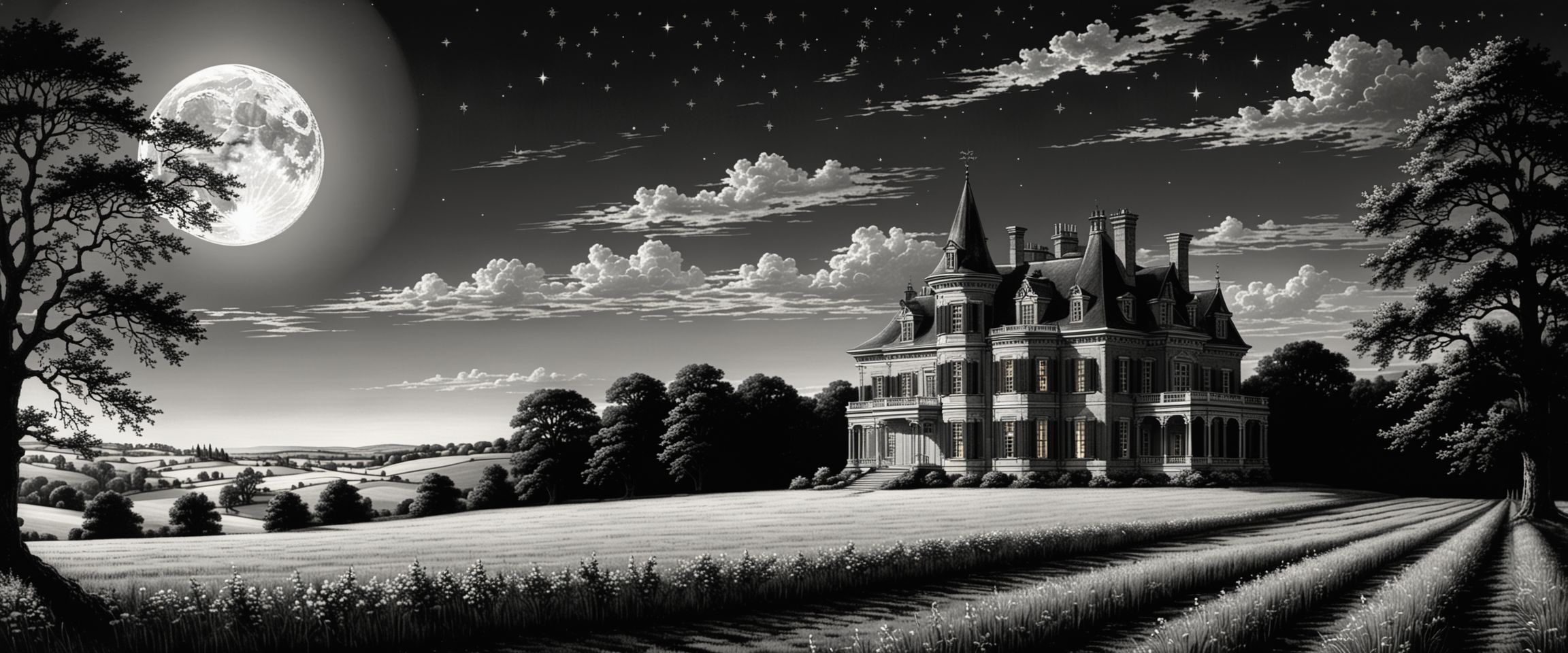 Monochrome Country Mansion