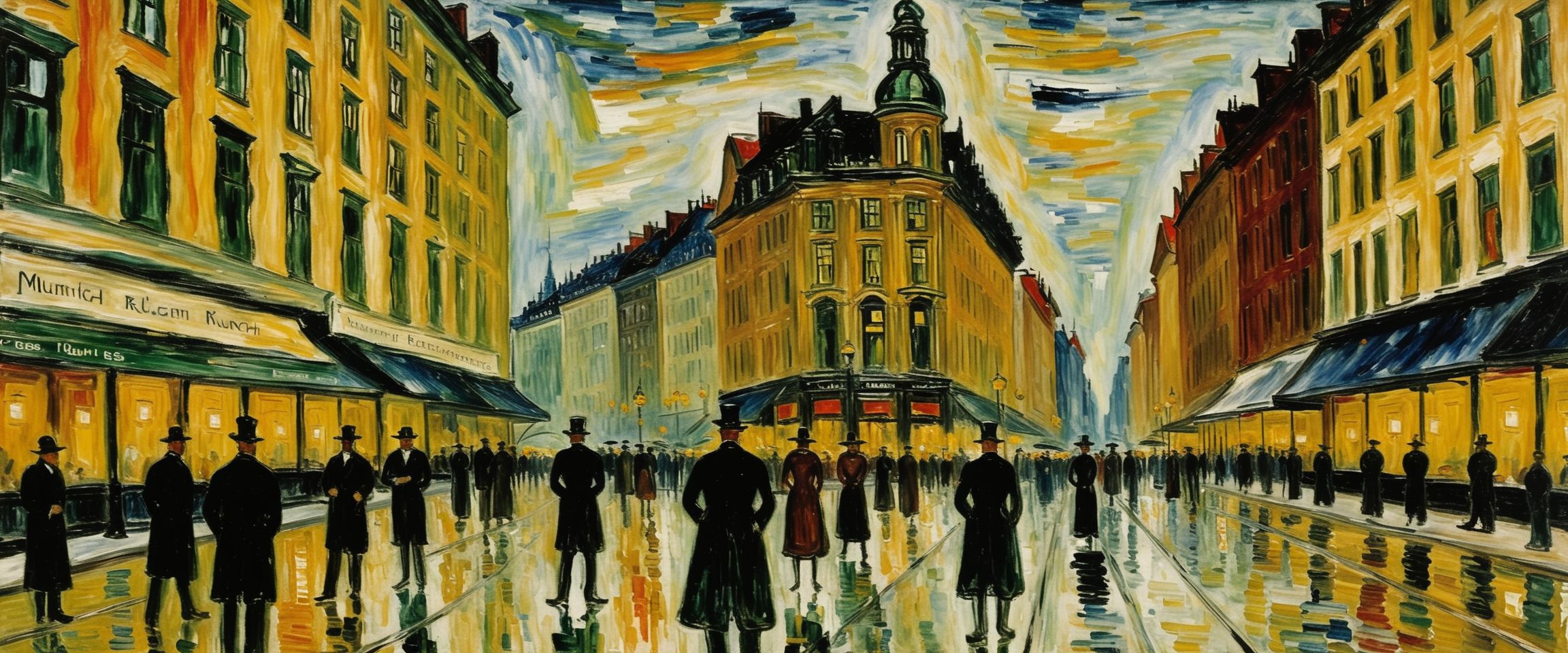 Expressionist Downtown Square