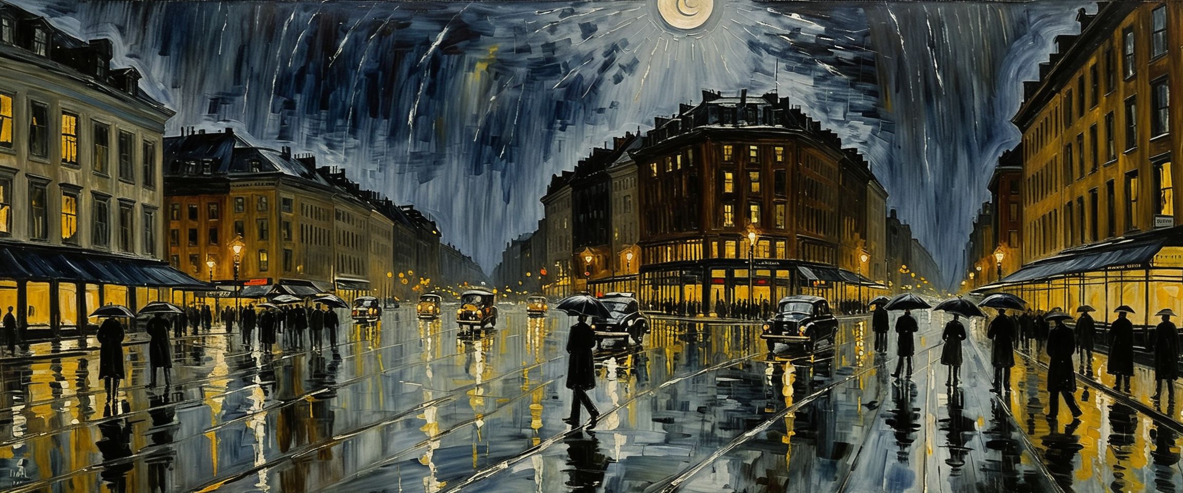 Expressionist Downtown Square