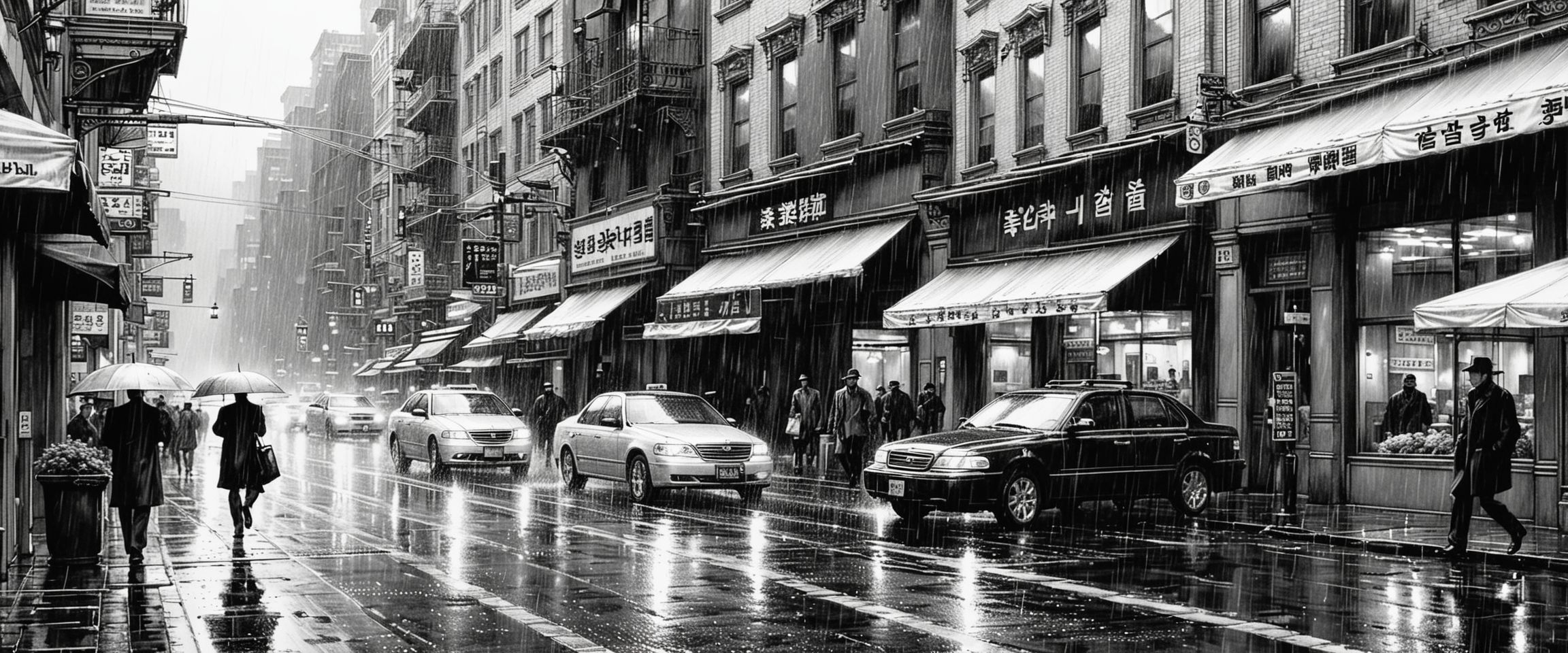 Monochrome City Street